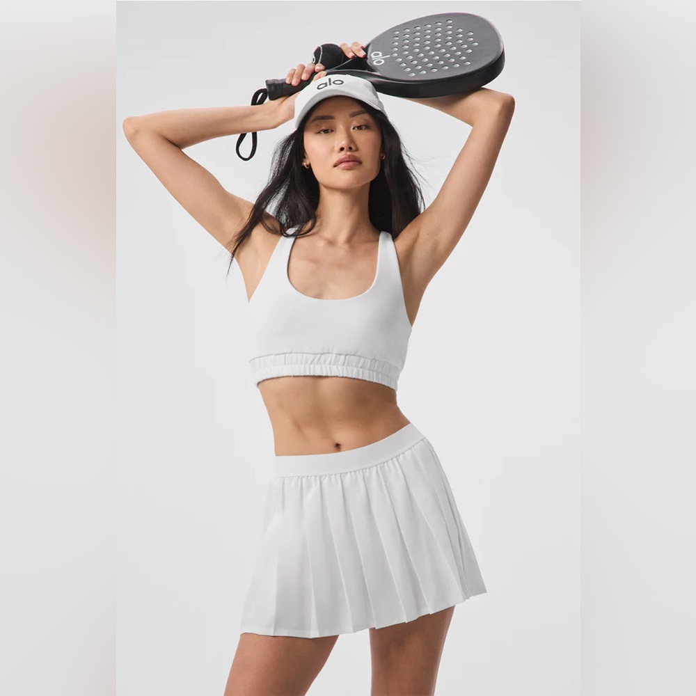 Alo Yoga White Varsity Tennis Skirt XS